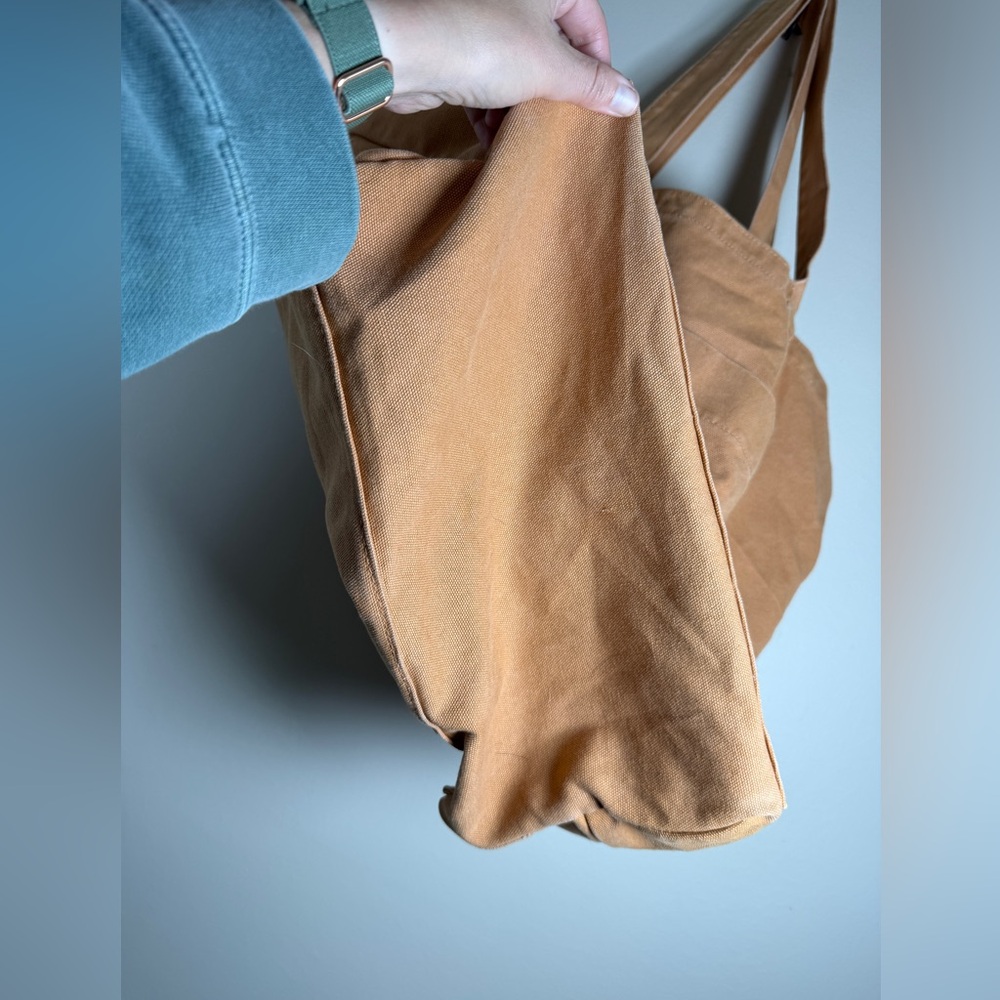 Baggu Duck Bag Giant Pocket Tote Washed Adobe Shopper Canvas Carryall Book Bag - Picture 5 of 9